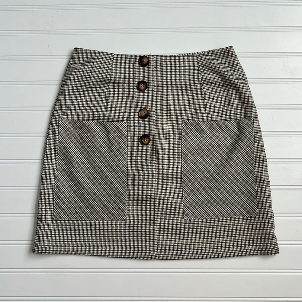 Shein xs houndstooth pattern skirt